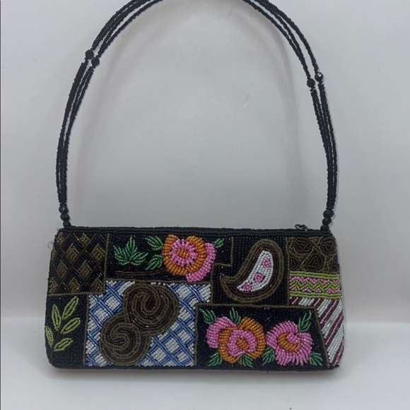 Handbags - Intricate floral  Beaded evening  Bag